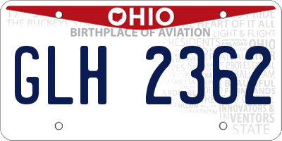 OH license plate GLH2362