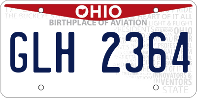 OH license plate GLH2364