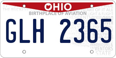 OH license plate GLH2365