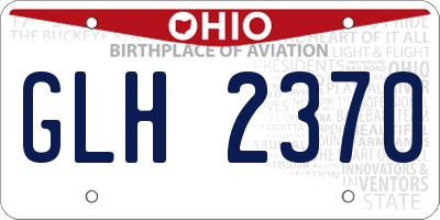 OH license plate GLH2370