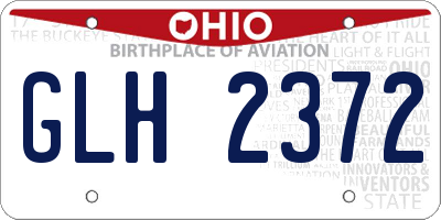 OH license plate GLH2372