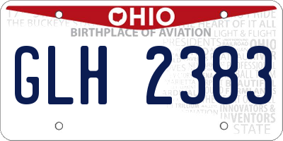OH license plate GLH2383