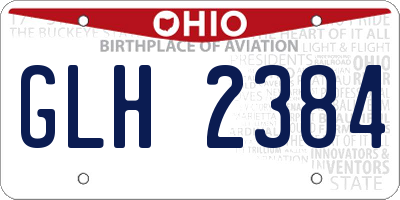 OH license plate GLH2384