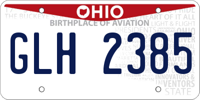 OH license plate GLH2385