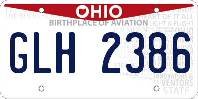 OH license plate GLH2386