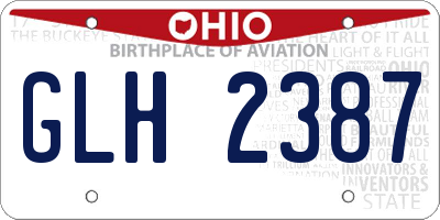 OH license plate GLH2387