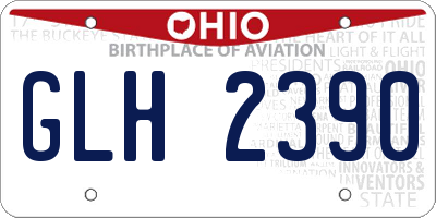 OH license plate GLH2390