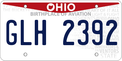 OH license plate GLH2392