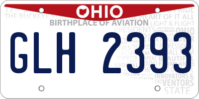 OH license plate GLH2393