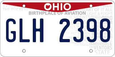 OH license plate GLH2398