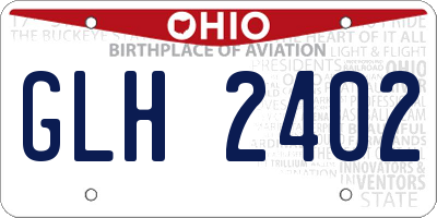 OH license plate GLH2402