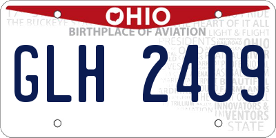 OH license plate GLH2409