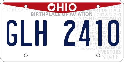 OH license plate GLH2410