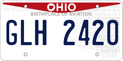 OH license plate GLH2420