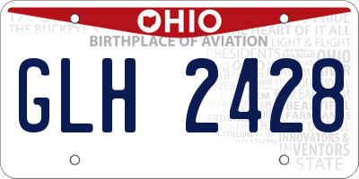 OH license plate GLH2428