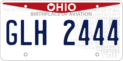 OH license plate GLH2444