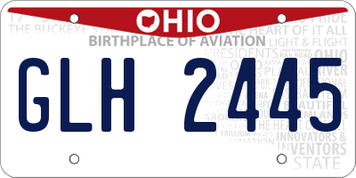 OH license plate GLH2445