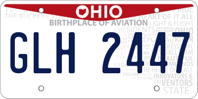 OH license plate GLH2447
