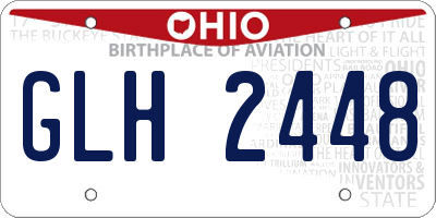 OH license plate GLH2448