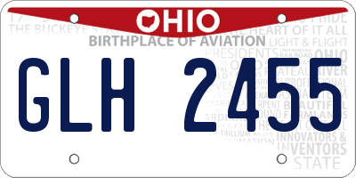 OH license plate GLH2455