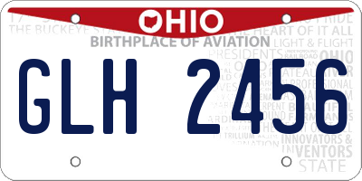 OH license plate GLH2456