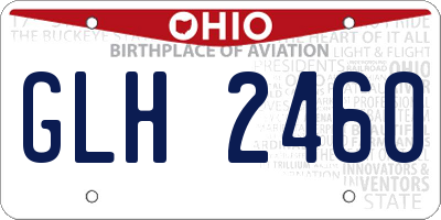 OH license plate GLH2460
