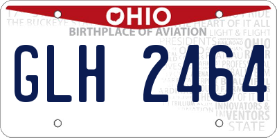 OH license plate GLH2464