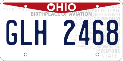 OH license plate GLH2468