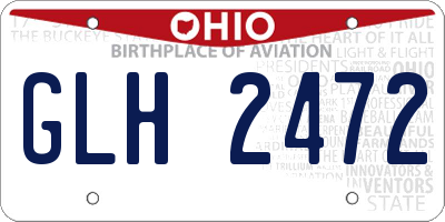 OH license plate GLH2472