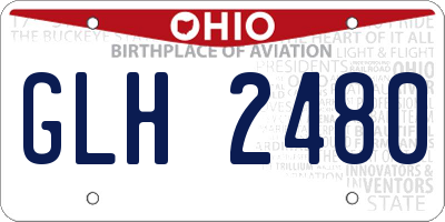 OH license plate GLH2480
