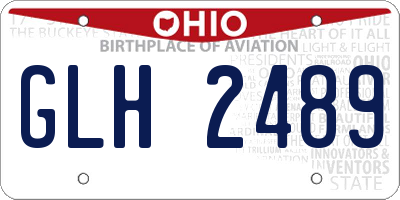 OH license plate GLH2489