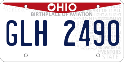 OH license plate GLH2490