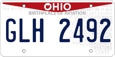 OH license plate GLH2492