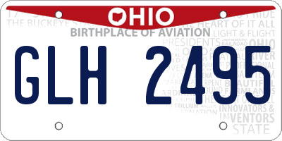 OH license plate GLH2495