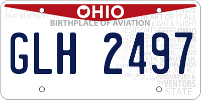 OH license plate GLH2497