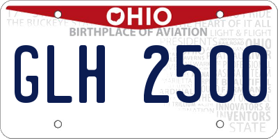 OH license plate GLH2500