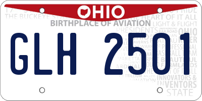 OH license plate GLH2501