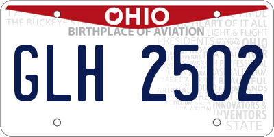 OH license plate GLH2502