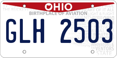 OH license plate GLH2503