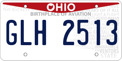OH license plate GLH2513