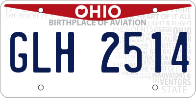 OH license plate GLH2514