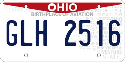 OH license plate GLH2516