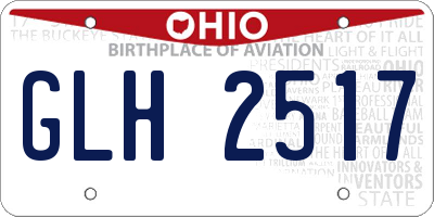 OH license plate GLH2517