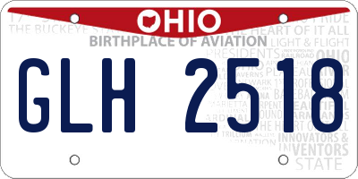 OH license plate GLH2518