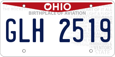 OH license plate GLH2519