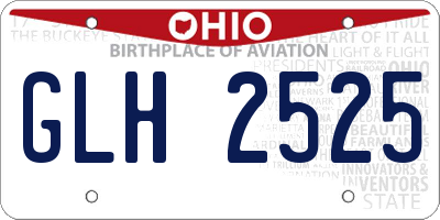 OH license plate GLH2525