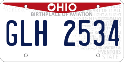 OH license plate GLH2534