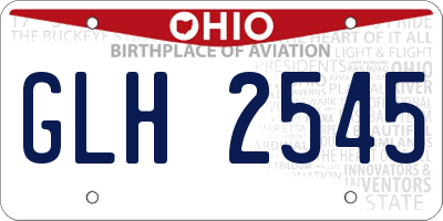 OH license plate GLH2545