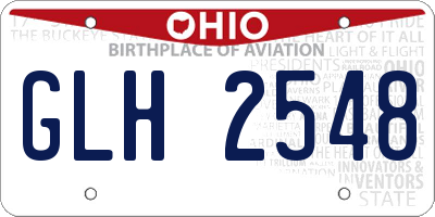 OH license plate GLH2548