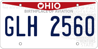 OH license plate GLH2560